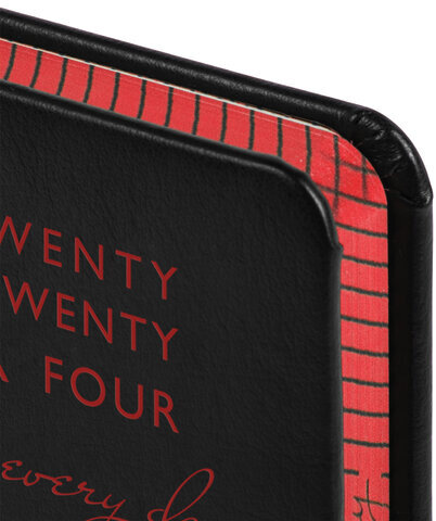 Ежедневник датированный 2024 МАЛЫЙ ФОРМАТ 100х150 мм А6, BRAUBERG "Chameleon", под кожу, черный/красный, 114798