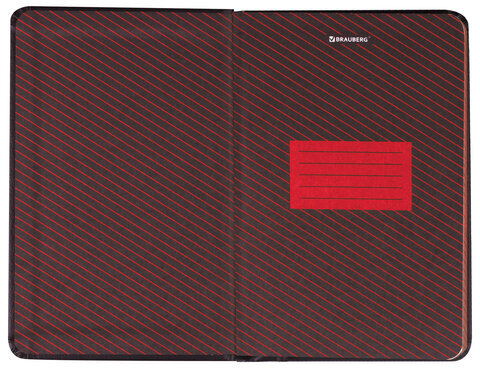 Ежедневник датированный 2024 МАЛЫЙ ФОРМАТ 100х150 мм А6, BRAUBERG "Chameleon", под кожу, черный/красный, 114798