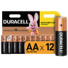 Батарейки КОМПЛЕКТ 12 шт., DURACELL Basic, AA (LR06, 15А), алкалиновые, пальчиковые, блистер