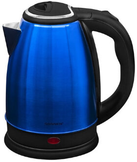 Чайник SONNEN KT-118B, 1,8 л, 1500 Вт, закрытый нагревательный элемент, нержавеющая сталь, синий, 452927