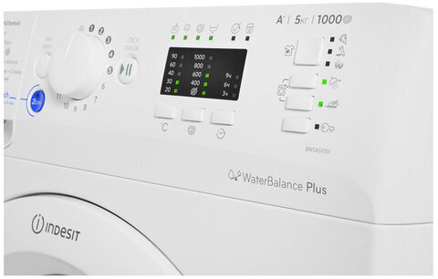 Стиральная машина INDESIT BWSA 51051 1, 1000 об/мин, 5 кг, фронтальная загрузка, 17 программ, белая, 869991020420
