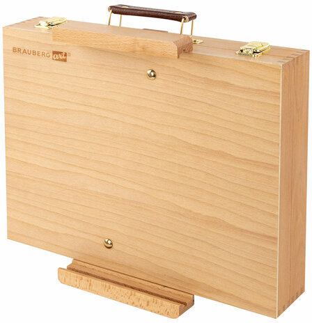 Этюдник-мольберт из бука настольный с ящиком, 38х28х55 см, высота холста до 45 см, BRAUBERG, 192250