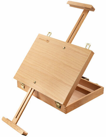 Этюдник-мольберт из бука настольный с ящиком, 38х28х55 см, высота холста до 45 см, BRAUBERG, 192250
