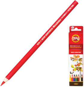 Карандаши цветные акварельные художественные KOH-I-NOOR &quot;Mondeluz&quot;, 6 цветов, 3,8 мм, заточенные, европодвес, 3715006001KSRU