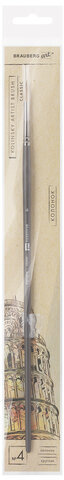 Кисть художественная проф. BRAUBERG ART CLASSIC, колонок, круглая, № 4, длинная ручка, 200925