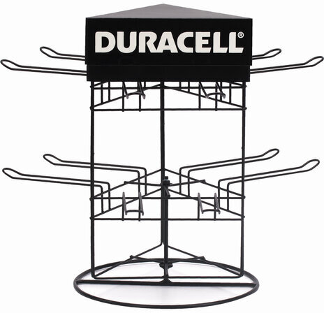 Дисплей для размещения товара настольный поворотный DURACELL, 2х2х3 крючка, 70000269