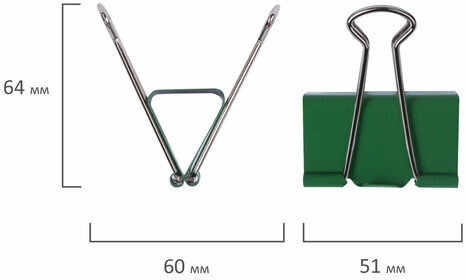 Зажимы для бумаг BRAUBERG, КОМПЛЕКТ 12 шт., 51 мм, на 230 листов, цветные, в пластиковом цилиндре, 221131