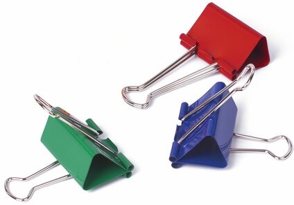 Зажимы для бумаг BRAUBERG, КОМПЛЕКТ 12 шт., 51 мм, на 230 листов, цветные, в пластиковом цилиндре, 221131