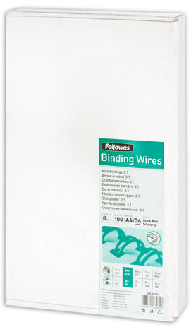 Пружины металлические для переплета, КОМПЛЕКТ 100 шт., 8 мм (для сшивания 36-50 л.), черные, FELLOWES, FS-53261