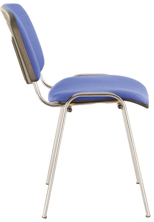 Стул для персонала и посетителей BRABIX "Iso CF-001", хромированный каркас, ткань синяя с черным, 531422