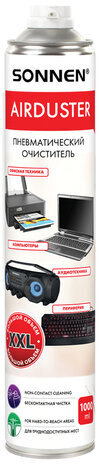 Чистящий баллон со сжатым воздухом/пневмоочиститель SONNEN 1000 мл, 513755