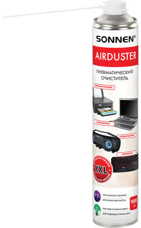 Чистящий баллон со сжатым воздухом/пневмоочиститель SONNEN 1000 мл, 513755