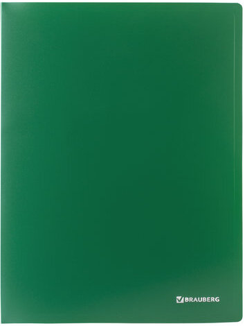 Папка на 2 кольцах BRAUBERG "Office", 25 мм, зеленая, до 170 листов, 0,5 мм, 227497