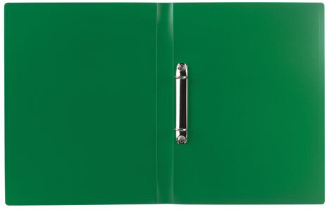 Папка на 2 кольцах BRAUBERG "Office", 25 мм, зеленая, до 170 листов, 0,5 мм, 227497