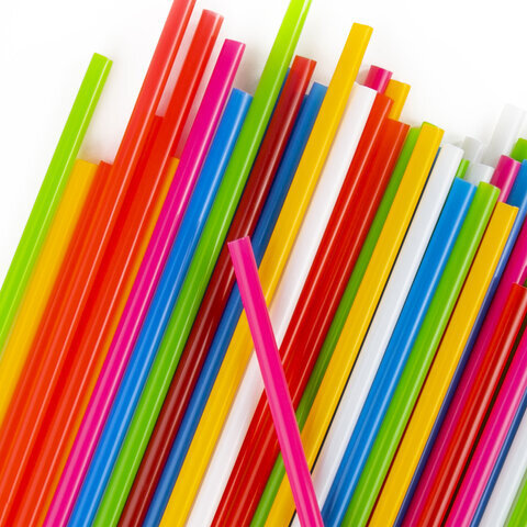 Трубочки для коктейлей прямые, пластиковые, 5 х 210 мм, цветные, КОМПЛЕКТ 250 штук, LAIMA, 608356