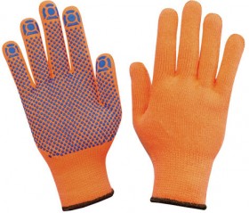 Перчатки акриловые РУБИФРОСТ ЗИМНИЕ 1пара, 10 класс, 50-56г, разм 9, ПВХ ТОЧКА, яркие, утепленные с начесом внутри, СВС, ac31pd оранж