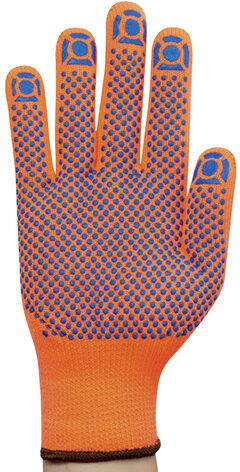 Перчатки акриловые РУБИФРОСТ ЗИМНИЕ 1пара, 10 класс, 50-56г, разм 9, ПВХ ТОЧКА, яркие, утепленные с начесом внутри, СВС, ac31pd оранж