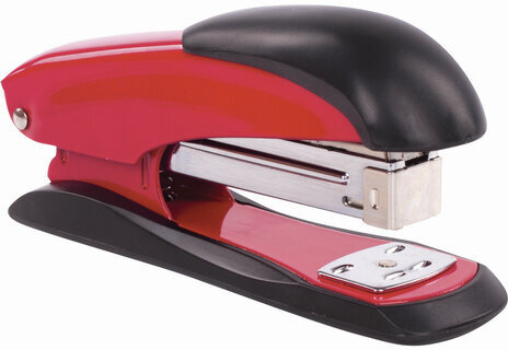 Степлер №24/6, 26/6 металлический BRAUBERG "Office-Expert", до 25 листов, красный, 228595