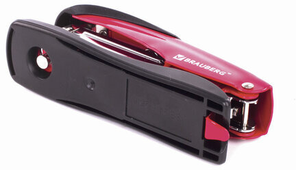 Степлер №24/6, 26/6 металлический BRAUBERG "Office-Expert", до 25 листов, красный, 228595