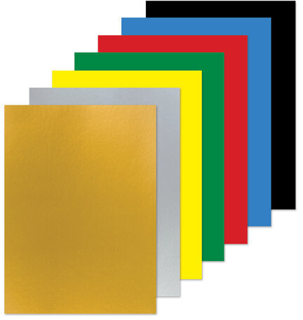 Картон цветной А4 МЕЛОВАННЫЙ (глянцевый) ВОЛШЕБНЫЙ, 7 листов, 7 цветов, в папке, ЮНЛАНДИЯ, 200х290 мм, "Рыбка", 111315