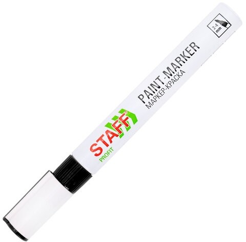 Маркер-краска лаковый (paint marker) 2-4 мм, ЧЕРНЫЙ, НИТРО-ОСНОВА, STAFF PROFIT, для любых поверхностей, 152578