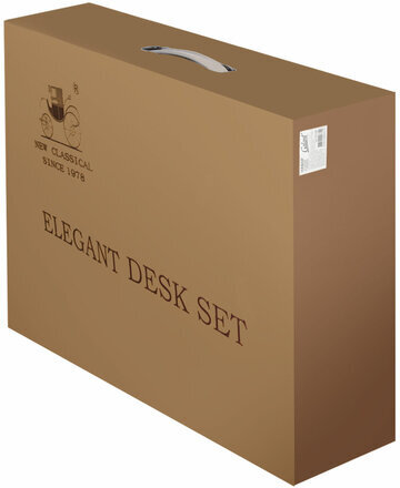 Набор настольный GALANT из мрамора, 8 предметов, черный мрамор/серебристые металлические детали, 231192