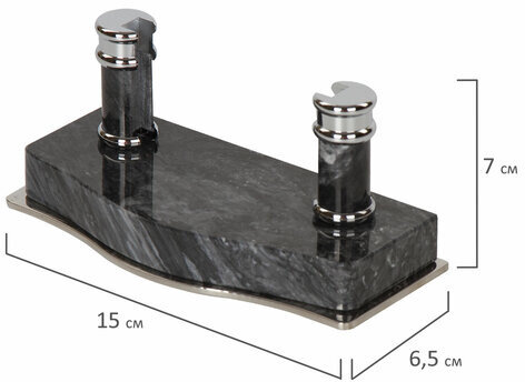 Набор настольный GALANT из мрамора, 8 предметов, черный мрамор/серебристые металлические детали, 231192