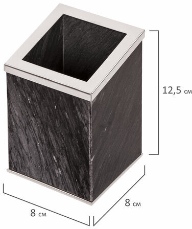 Набор настольный GALANT из мрамора, 8 предметов, черный мрамор/серебристые металлические детали, 231192