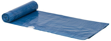 Мешки для мусора с завязками 120 л. синие, в рулоне 10 шт., прочные, ПВД 35 мкм, 67х90 см, LAIMA, 601399