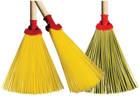 Метла синтетическая веерная 29х26 см, без черенка, крепление еврорезьба, №2, LAIMA EXPERT, 601828