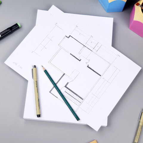 Бумага для черчения А3, в папке 24 листа, 200 г/м2, ватман, ГОЗНАК, индивидуальная упаковка, BRAUBERG, 880269