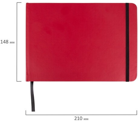 Скетчбук для акварели, 200 г/м2, 148х210 мм, среднее зерно, 40 л., КОЖЗАМ, резинка, BRAUBERG ART PREMIERE, 113265