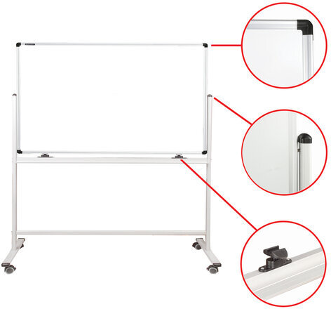 Доска магнитно-маркерная НА СТЕНДЕ 120х180 см, 2-сторонняя, ГАРАНТИЯ 10 ЛЕТ, BRAUBERG Premium, 236927