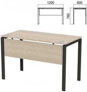 Стол на металлокаркасе &quot;Арго&quot;, 1200х600х760 мм, царга, ясень шимо (КОМПЛЕКТ)