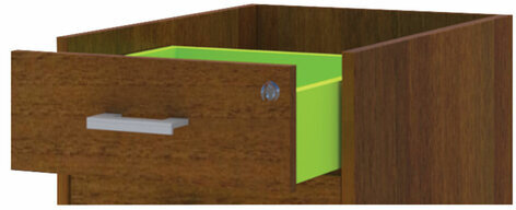 Тумба приставная "Арго", 440х600х760 мм, 4 ящика, замок, орех (КОМПЛЕКТ)