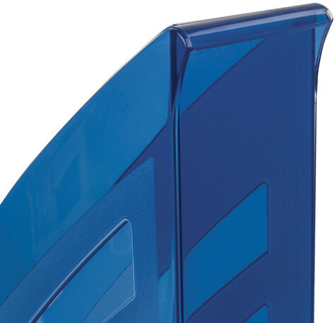 Лоток вертикальный для бумаг BRAUBERG "Office style", 245х90х285 мм, тонированный синий, 237282