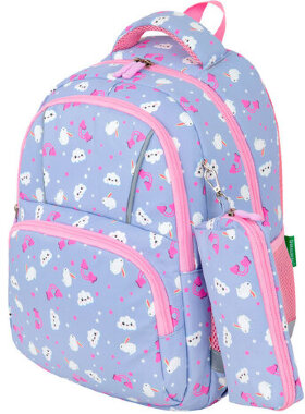Рюкзак BRAUBERG KIDS SET, с пеналом в комплекте, 2 отделения, &quot;Rainbow clouds&quot;, 37x28x16 см, 272100