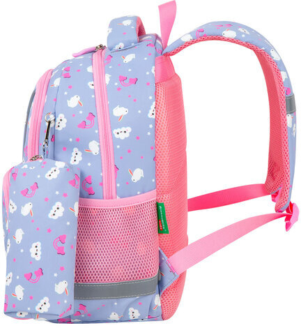 Рюкзак BRAUBERG KIDS SET, с пеналом в комплекте, 2 отделения, "Rainbow clouds", 37x28x16 см, 272100