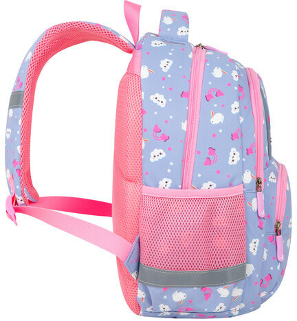 Рюкзак BRAUBERG KIDS SET, с пеналом в комплекте, 2 отделения, "Rainbow clouds", 37x28x16 см, 272100