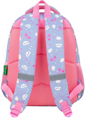 Рюкзак BRAUBERG KIDS SET, с пеналом в комплекте, 2 отделения, "Rainbow clouds", 37x28x16 см, 272100