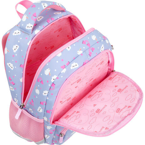 Рюкзак BRAUBERG KIDS SET, с пеналом в комплекте, 2 отделения, "Rainbow clouds", 37x28x16 см, 272100