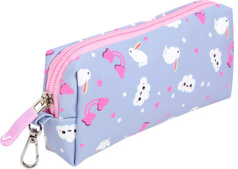 Рюкзак BRAUBERG KIDS SET, с пеналом в комплекте, 2 отделения, "Rainbow clouds", 37x28x16 см, 272100