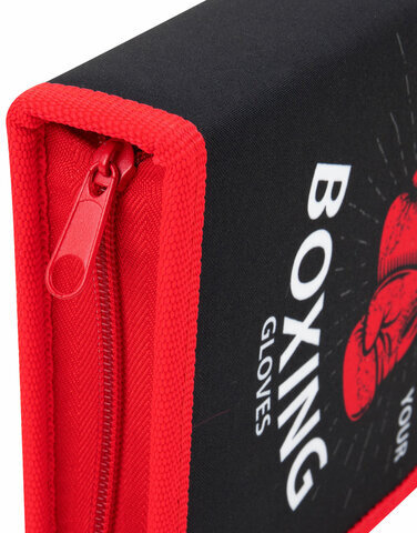 Пенал ПИФАГОР, 1 отделение, 2 откидные планки, полиэстер, 20х14 см, "Boxing", 272289