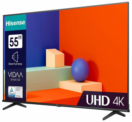 Телевизор HISENSE 55A6K, 55" (139 см), 3840x2160, 4K, 16:9, SmartTV, Wi-Fi, черный
