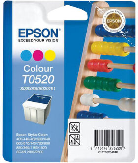 Картридж струйный EPSON (C13T05204010) Stylus Color 400/600/740/1520/Scan2000/2500 и другие, цветной, оригинальный