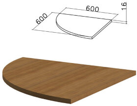 Стол приставной угловой &quot;Канц&quot;, 600х600х750 мм, БЕЗ ОПОРЫ, цвет орех пирамидальный, ПК34.9