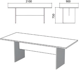 Опоры ЛДСП к столу для переговоров &quot;Этюд&quot;, серые, 400044-03