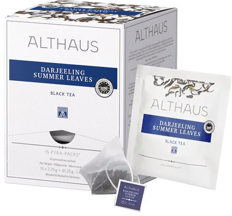Чай ALTHAUS "Darjeeling Summer" черный, 15 пирамидок по 2,75 г, ГЕРМАНИЯ, TALTHL-P00003