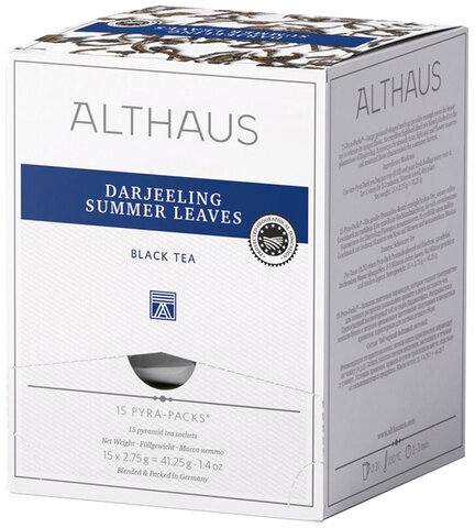 Чай ALTHAUS "Darjeeling Summer" черный, 15 пирамидок по 2,75 г, ГЕРМАНИЯ, TALTHL-P00003