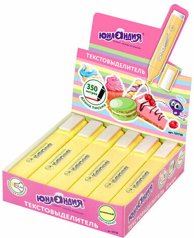 Текстовыделитель ЮНЛАНДИЯ "COLORSTAR PASTEL", ВАНИЛЬ, линия 1-4 мм, 151710